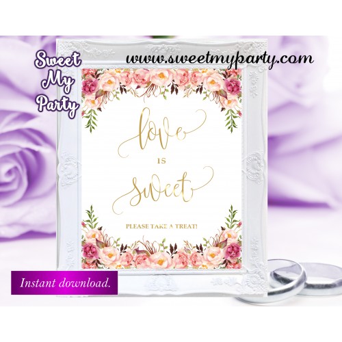 Blush Love is Sweet Sign,Gold Love is sweet sign,(57w)